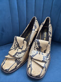 Tory Burch Buckle Heel Loafer In Stamped Snake Printed Leather Uk 3 BN