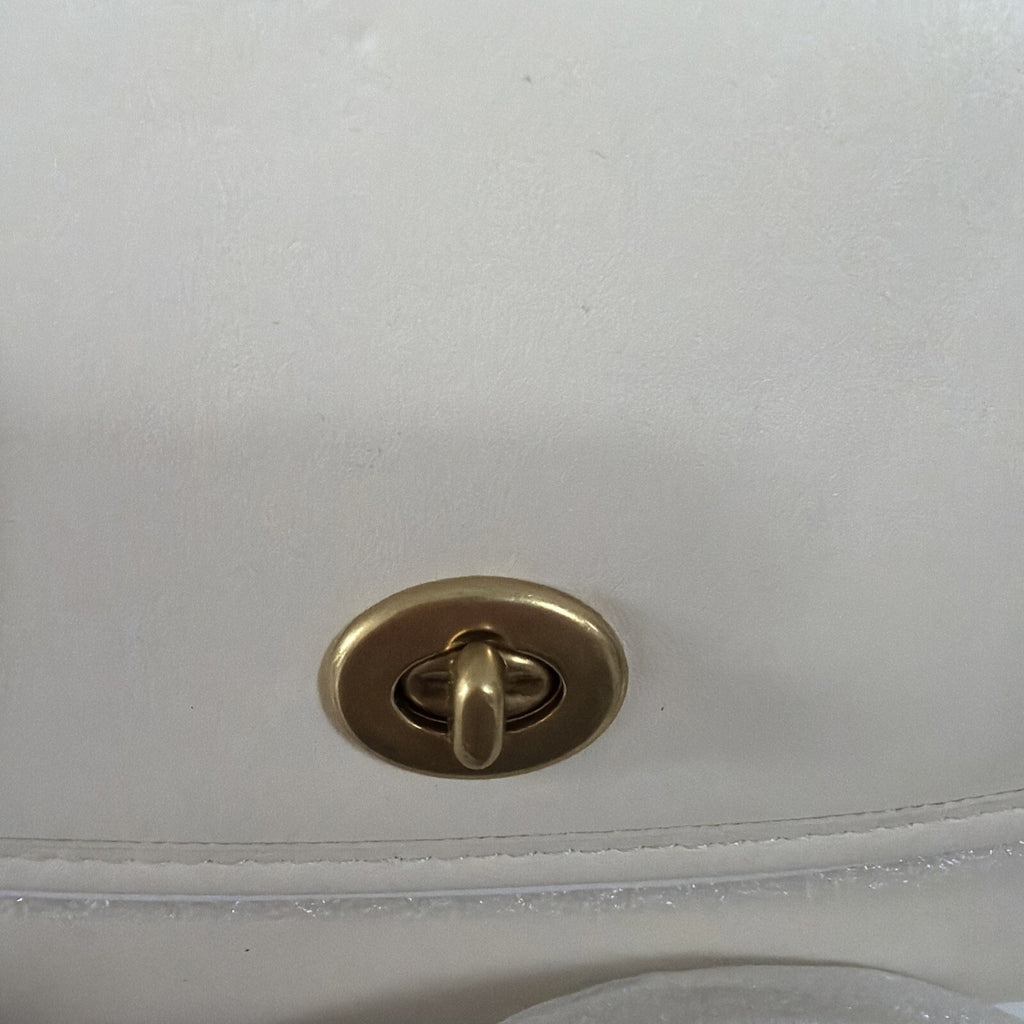 Coach Kip Turnlock Crossbody Bag C3486 Chalk Ivory Leather Brass Top Handle BNWT