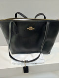 Coach FIONA Black Leather Tote Bag Zip Top Gold Logo Hardware BNWT £350