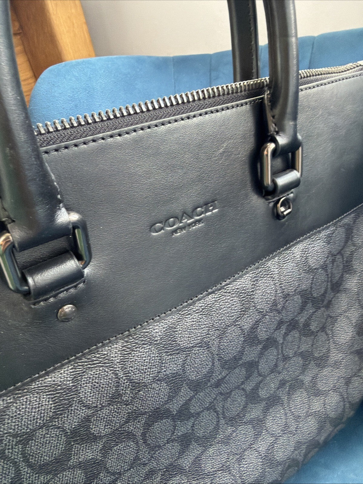 Coach Gotham Folio In Signature Canvas Leather Brief Case Bag RRP £495 Unisex