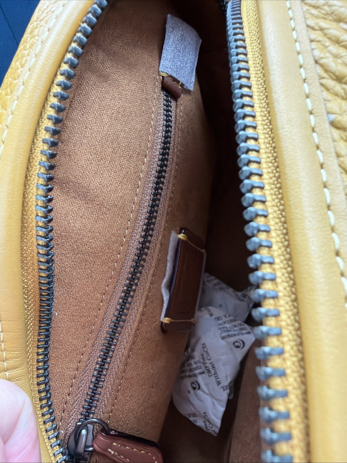 COACH Leather Camera Bag Shoulder Bag CC386 Flax / Mustard Yellow  BN