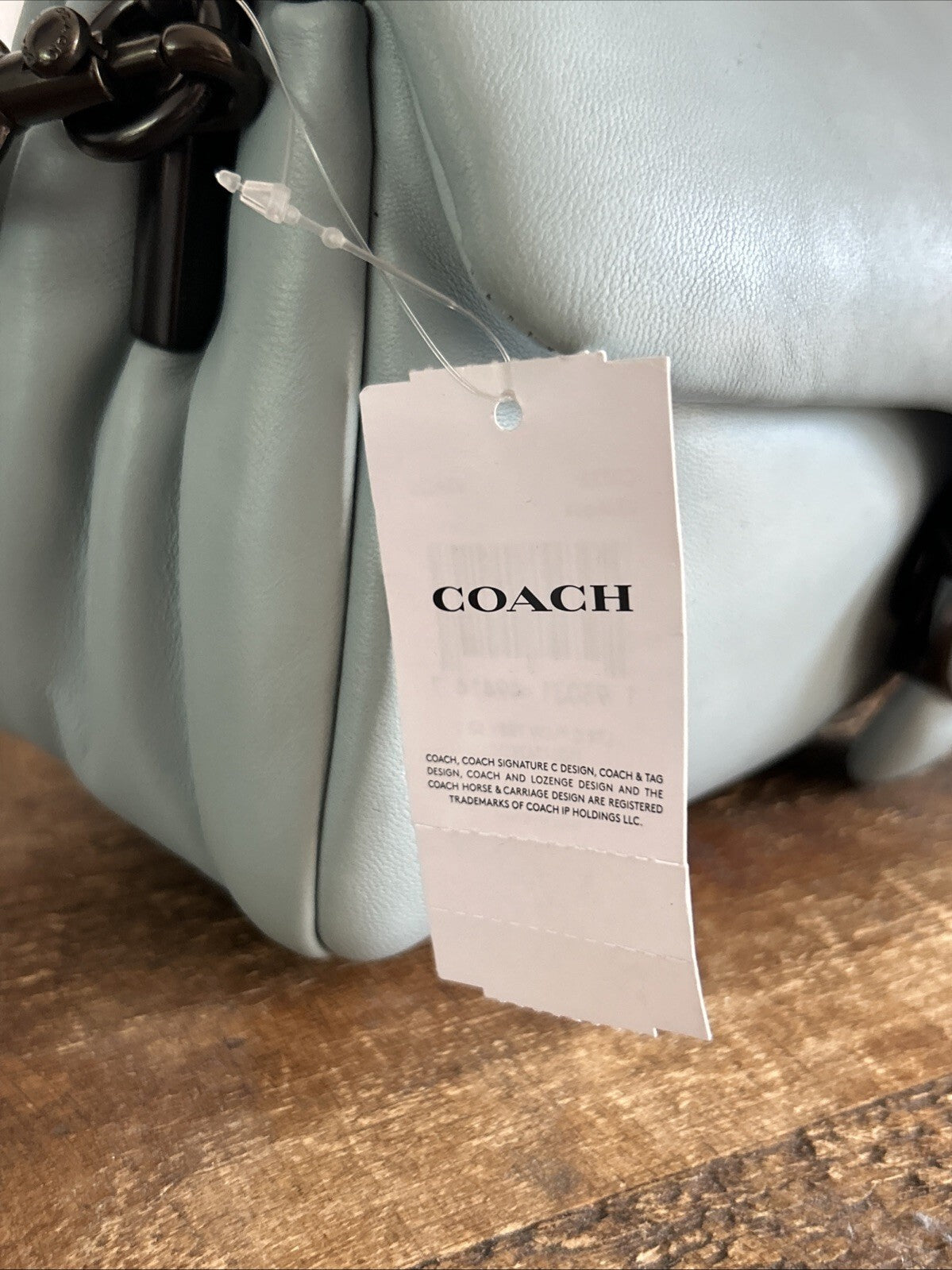 402 Coach Pillow Tabby 26 BNWT in Aqua