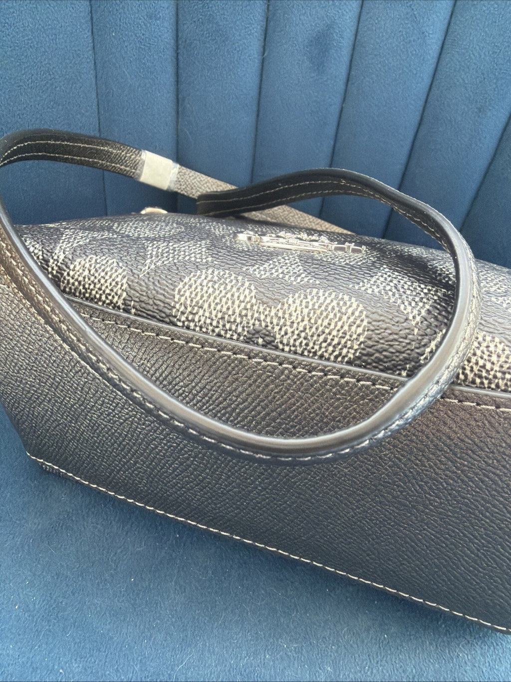 Coach Zip Top Crossbody Bag In Signature Canvas Silver Gunmetal BNWT