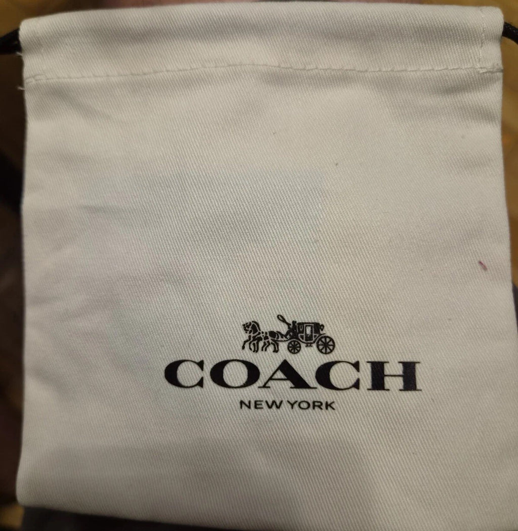 Coach Open Circle Stud Earrings Silver Tone New With Packaging & Dustbag