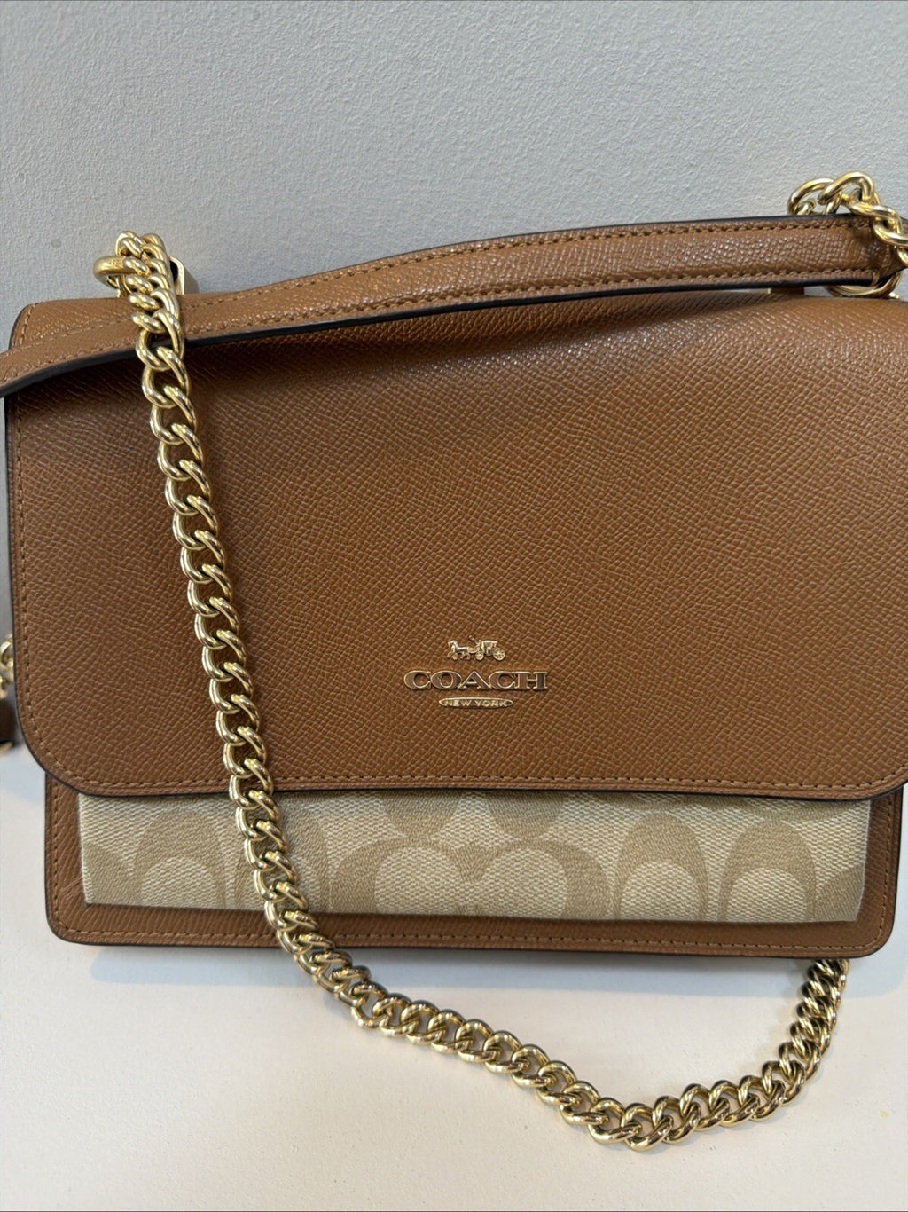 COACH Klare Crossbody Bag In Signature Canvas & Cross Grained Leather BN