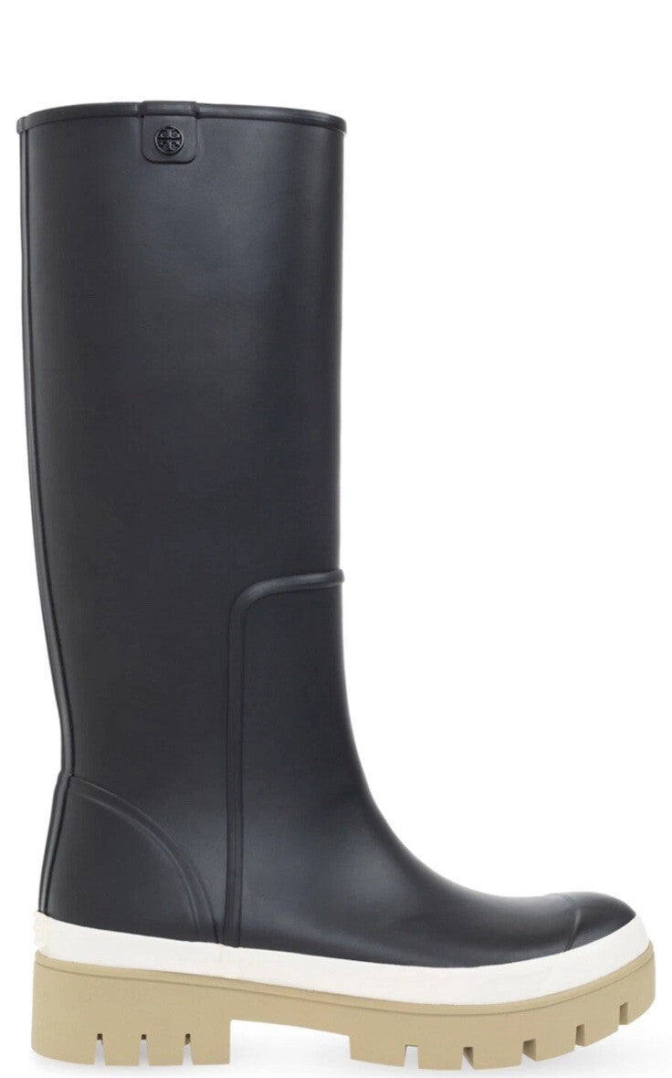 Tory Burch Hurricane Tall Wellington Rain Boots Wellies Uk 6.5 New With Dustbag