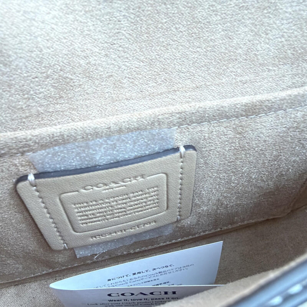 339 Coach Andrea shoulder Clutch bag Chalk Silver BNWT - Some Damage