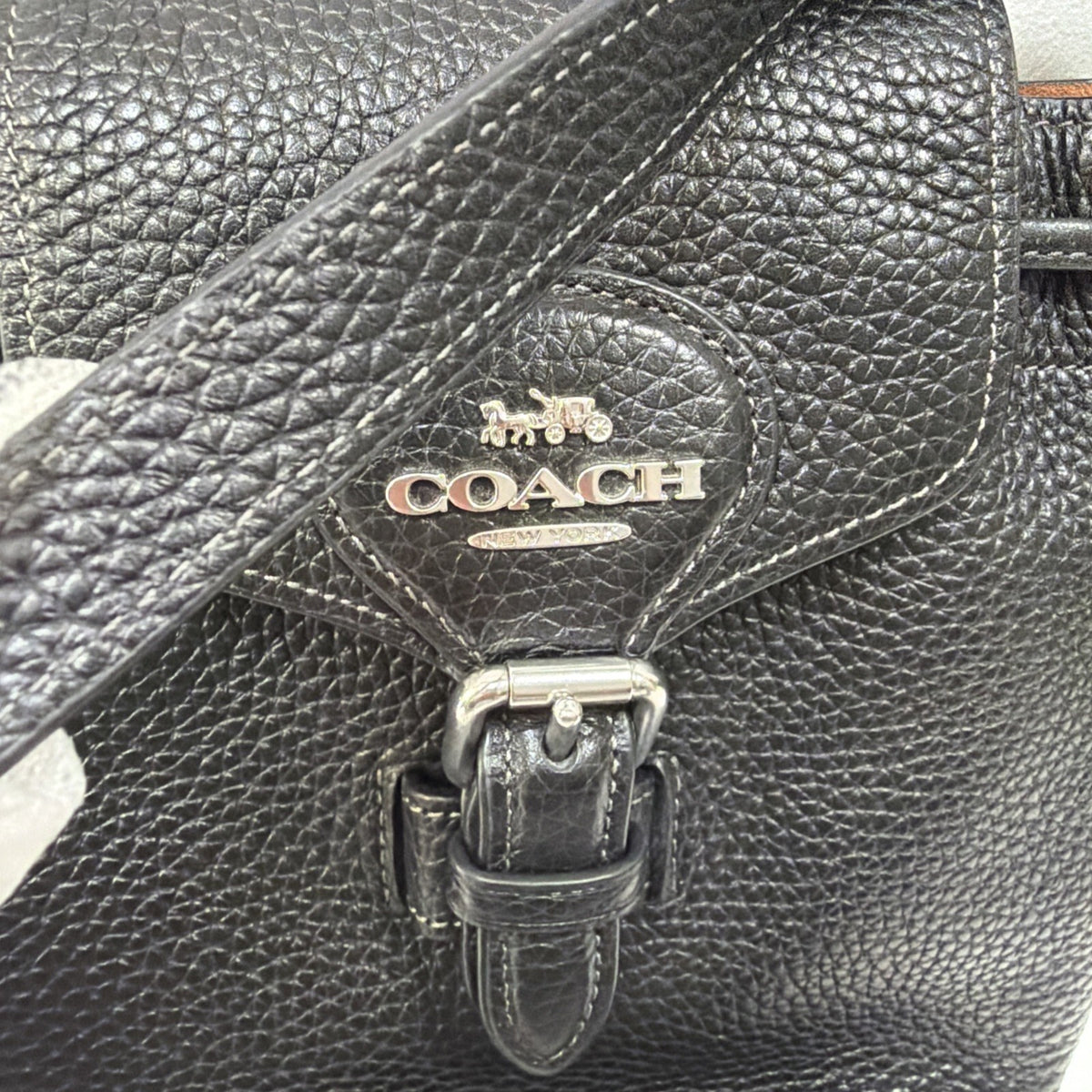 358 Coach Amelia Black Pebble Leather Backpack Rucksack BN Missing One Strap BN