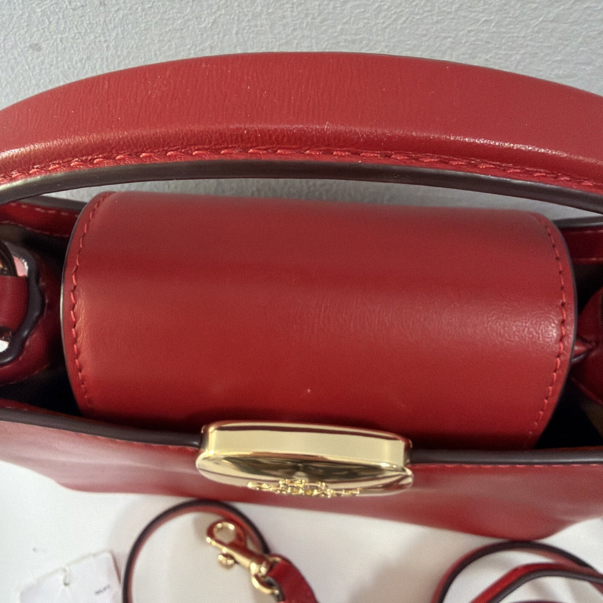 Coach Eliza Mini Carryall Bag Bold Red Leather  Rare! £450 BNWT