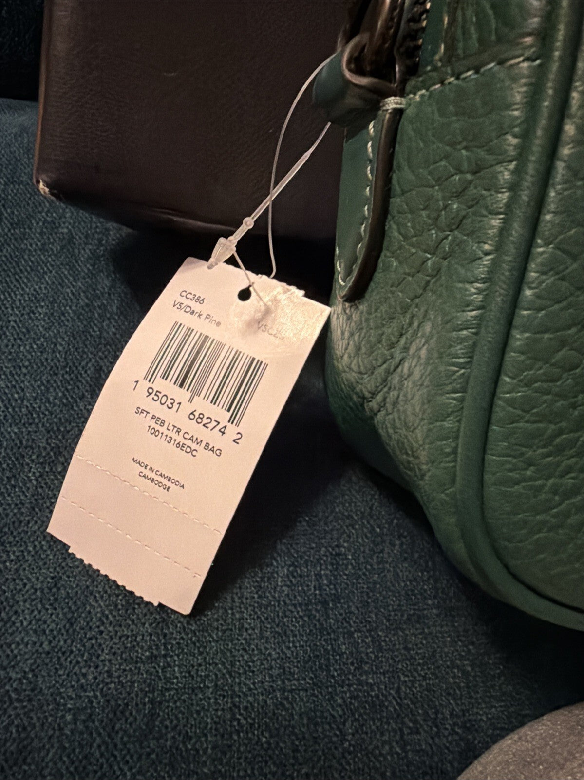 COACH Leather Camera Bag Shoulder Bag CC386 Dark Pine Green BNWT