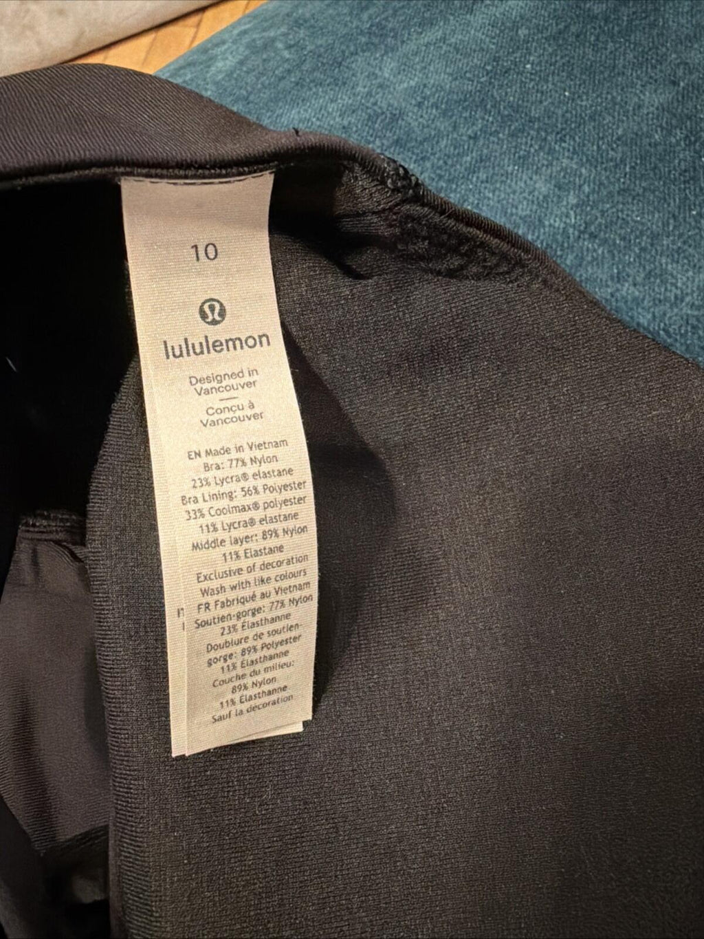 Lululemon Energy High Neck Long Line Bra Black 10 Uk14 BNWT £48