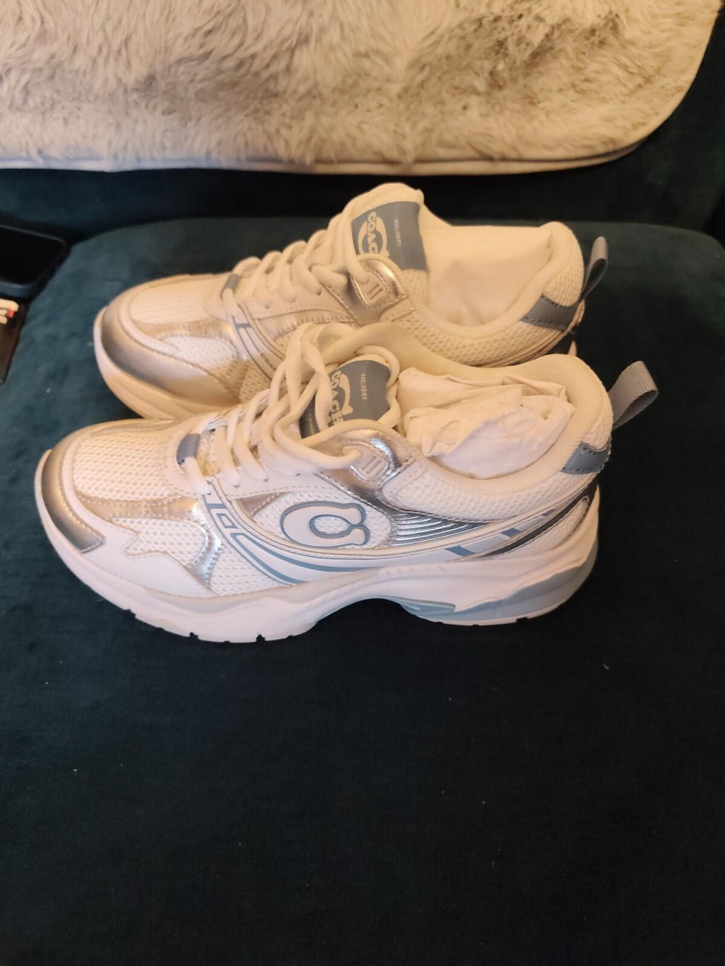 Coach Mesh Sneaker Chalk/Bluebell BNIB UK 4.5