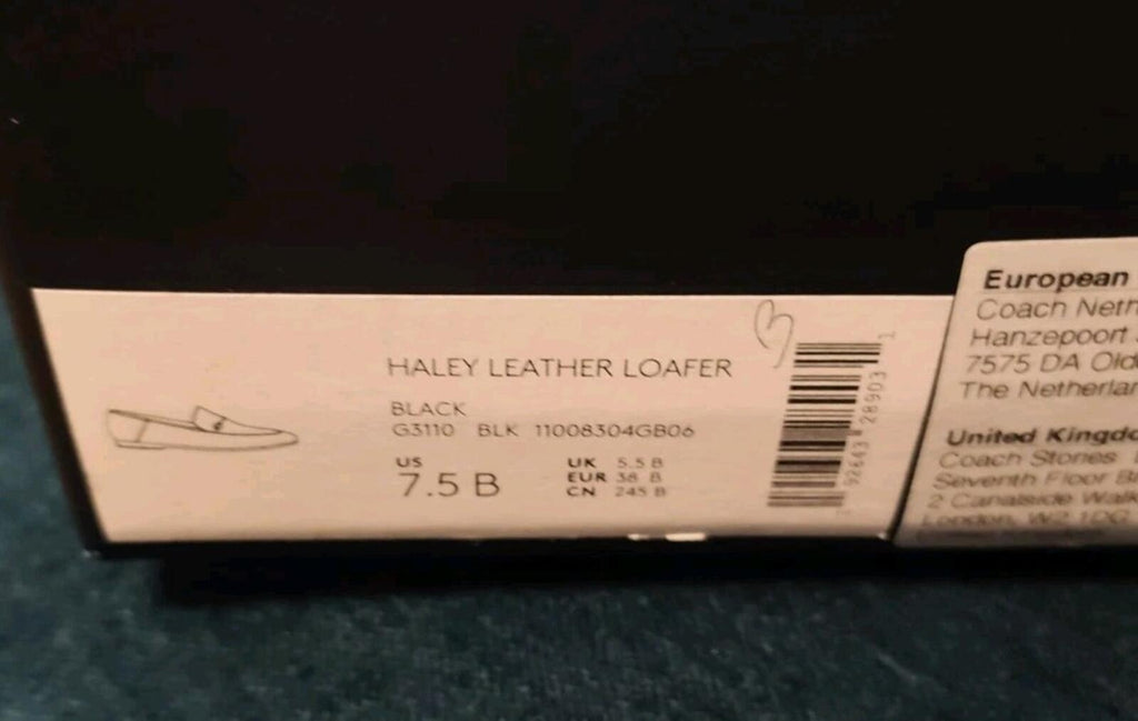 Coach Haley Loafers Black UK 5.5 EUR 38 US 7.5 Runs Small