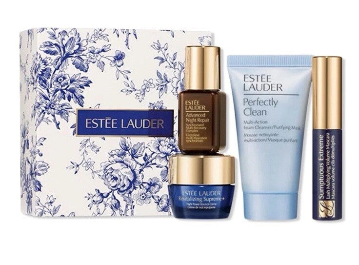 Estee Lauder 4 Pc Makeup Set Revitalizing Supreme Night Cleanser Mascara BN £41