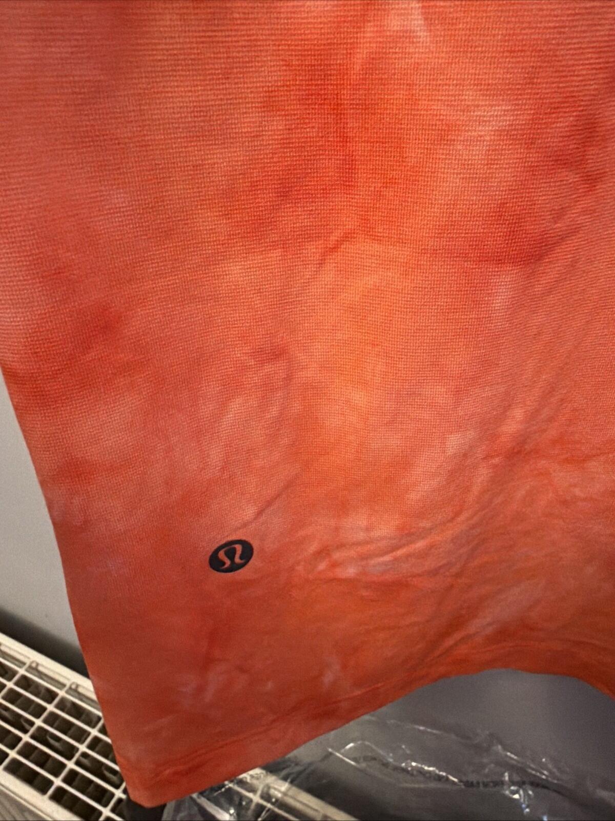Lululemon Always Agile Tank Top Vest Spray Dye Large Wicking Orange Coral NWOT