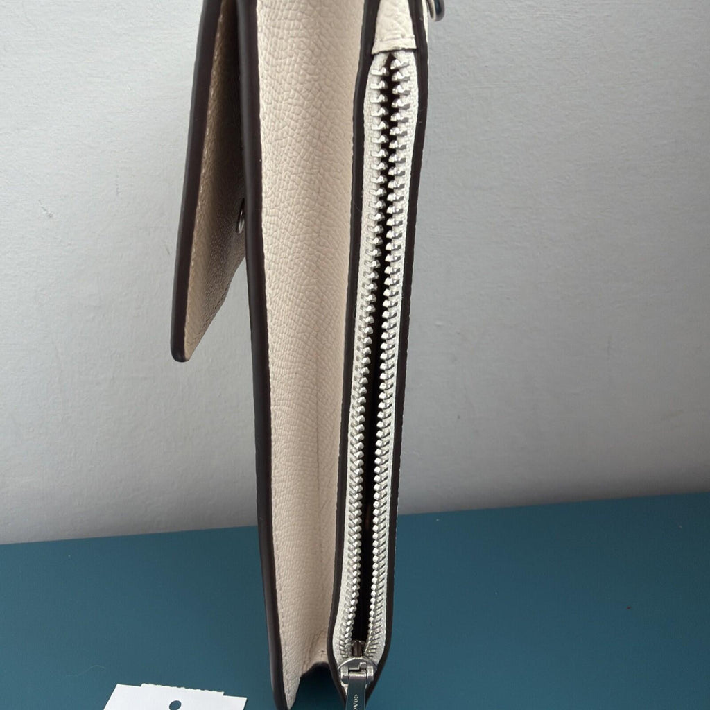 341 Coach Crossbody Phone Bag North/South Chalk Cross grain Leather BNWT