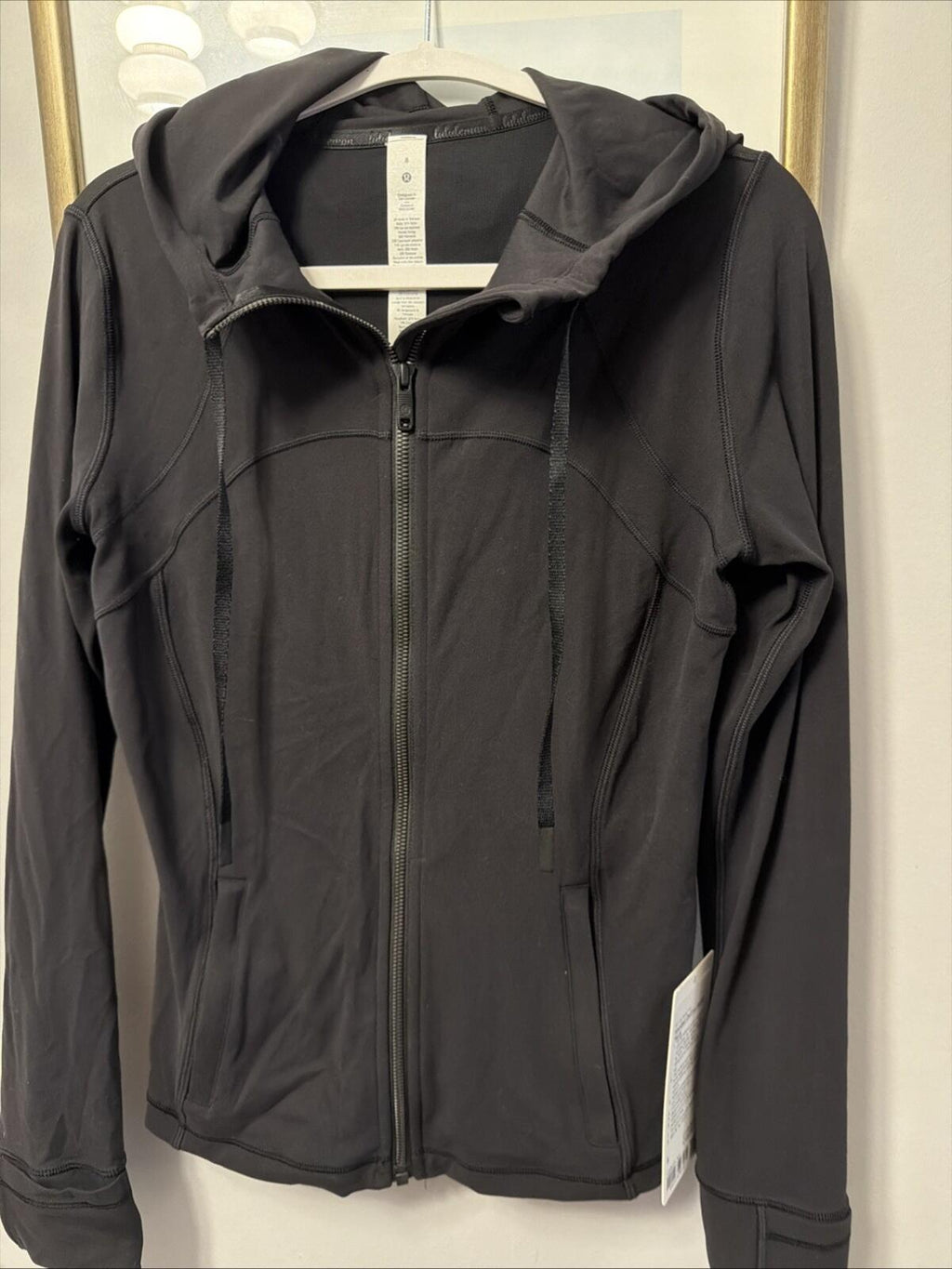Lululemon Hooded Define Jacket Nulu Black Size US 8 Uk 12 BNWT £118 Slim Fit