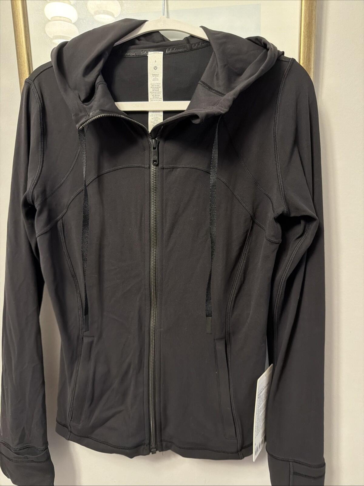 Lululemon Hooded Define Jacket Nulu Black Size US 8 Uk 12 BNWT £118 Slim Fit