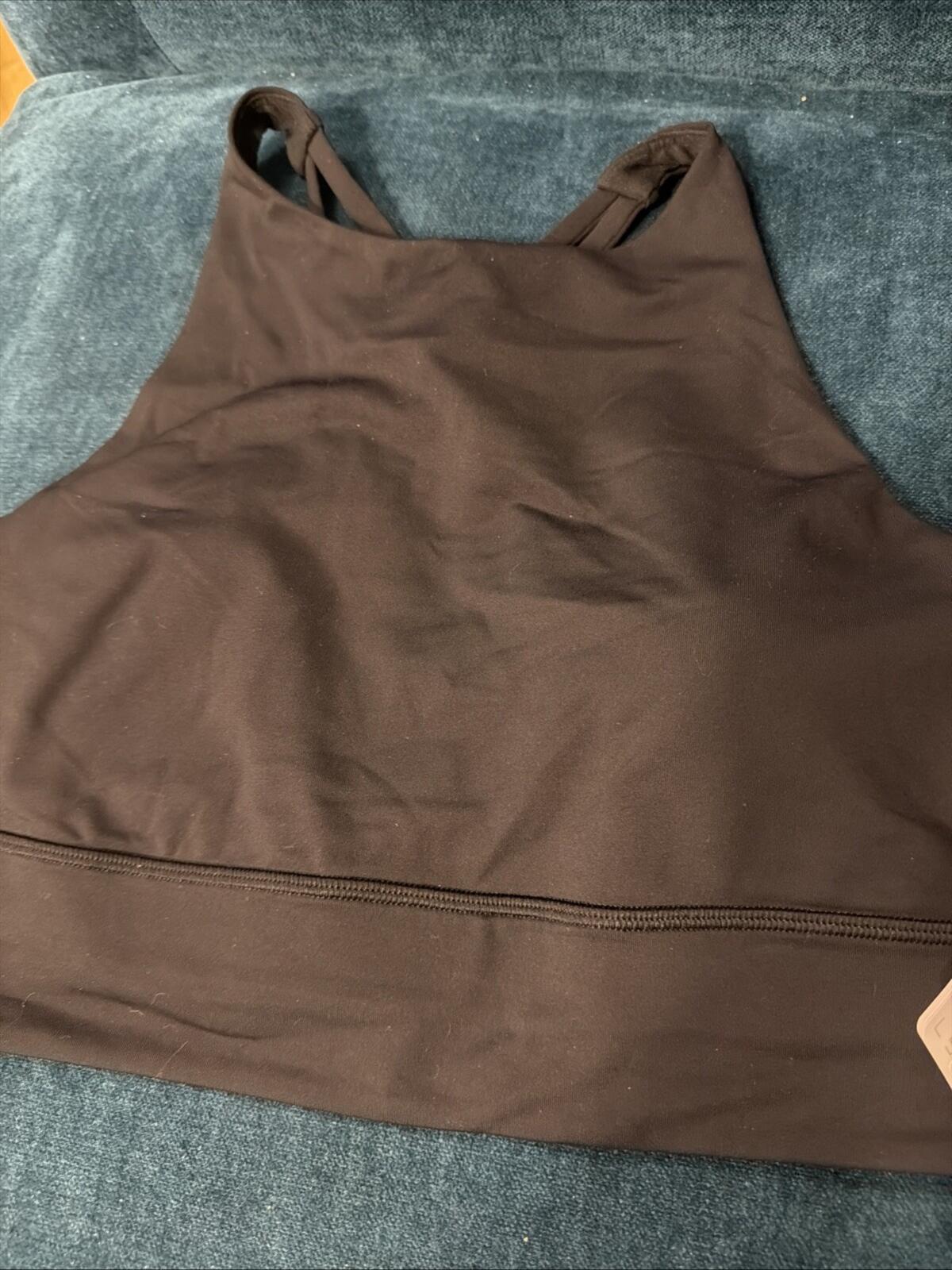 Lululemon Energy High Neck Long Line Bra Black 10 Uk14 BNWT £48