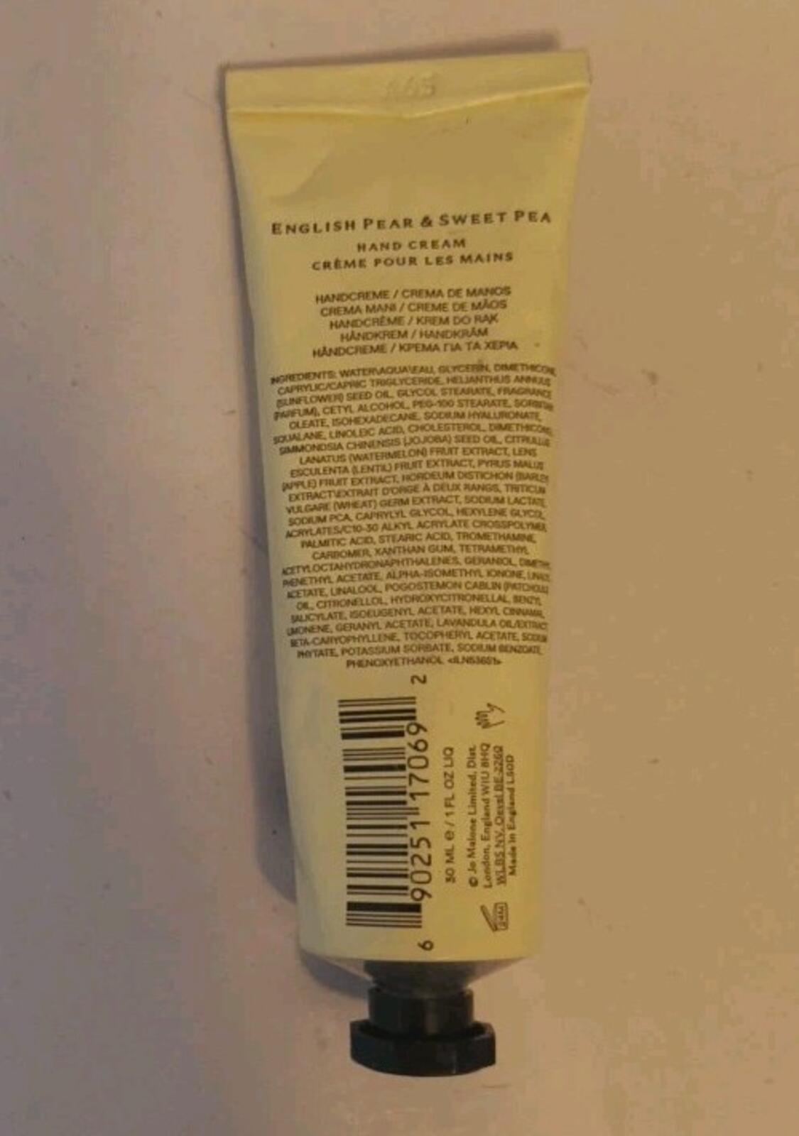 Jo Malone London English Pear & Sweet Pea Hand Cream 30ml - Luxury Moisturizing