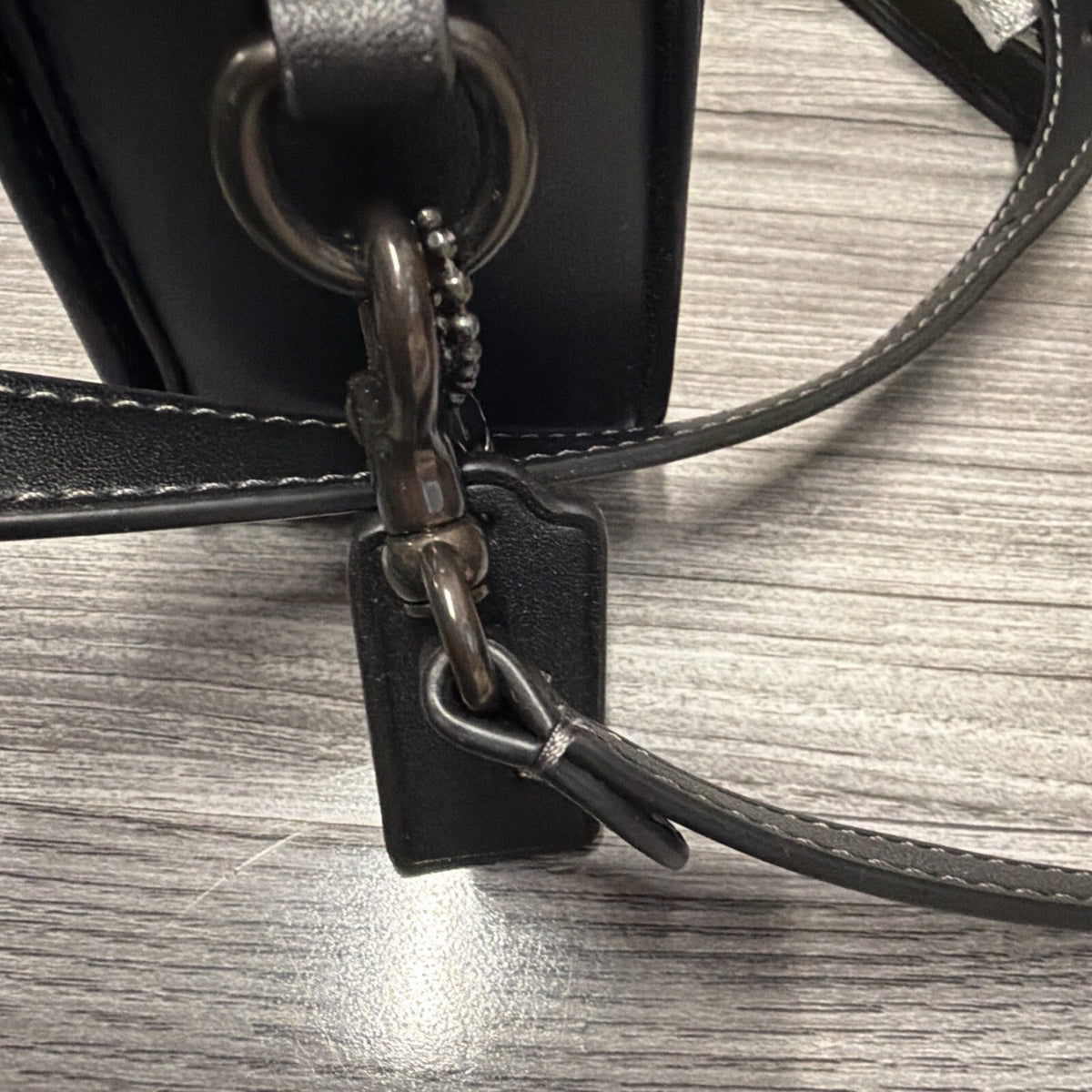 Coach Studio Baguette Black Leather Crossbody Bag black hardware BN