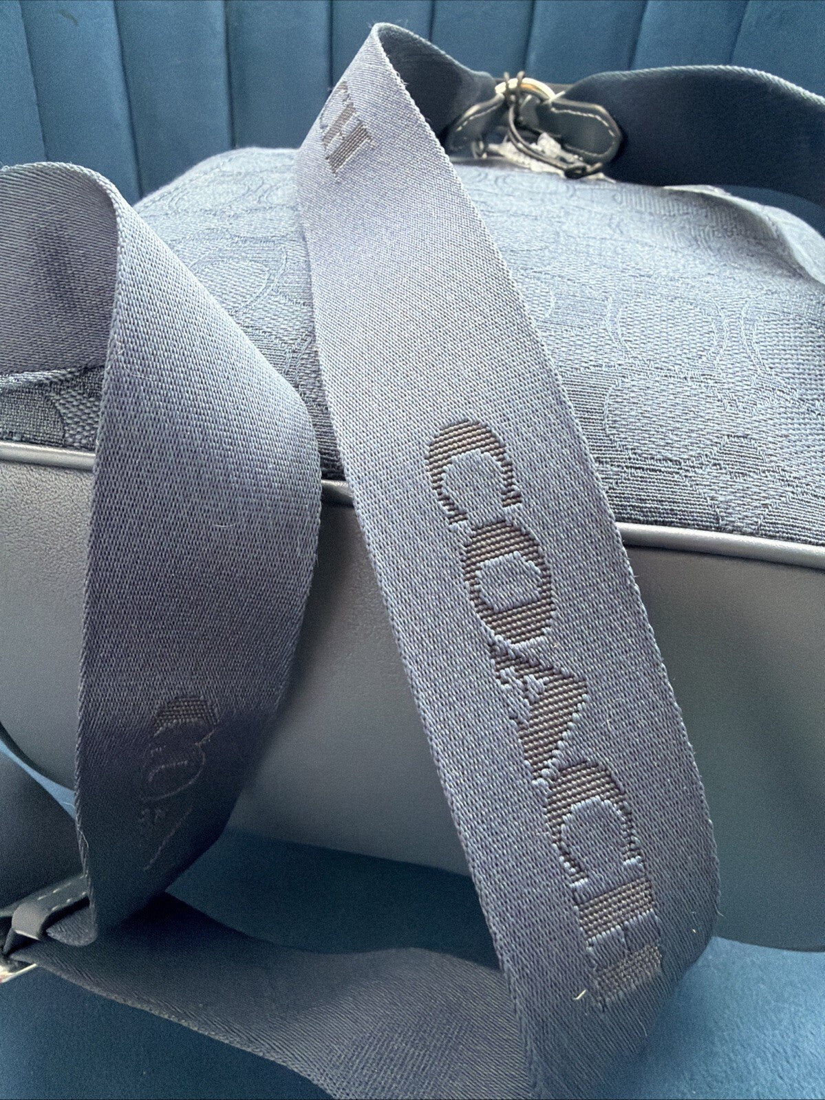 COACH Pace Backpack Rucksack Signature Jacquard Blue Denim Silver CT812 New