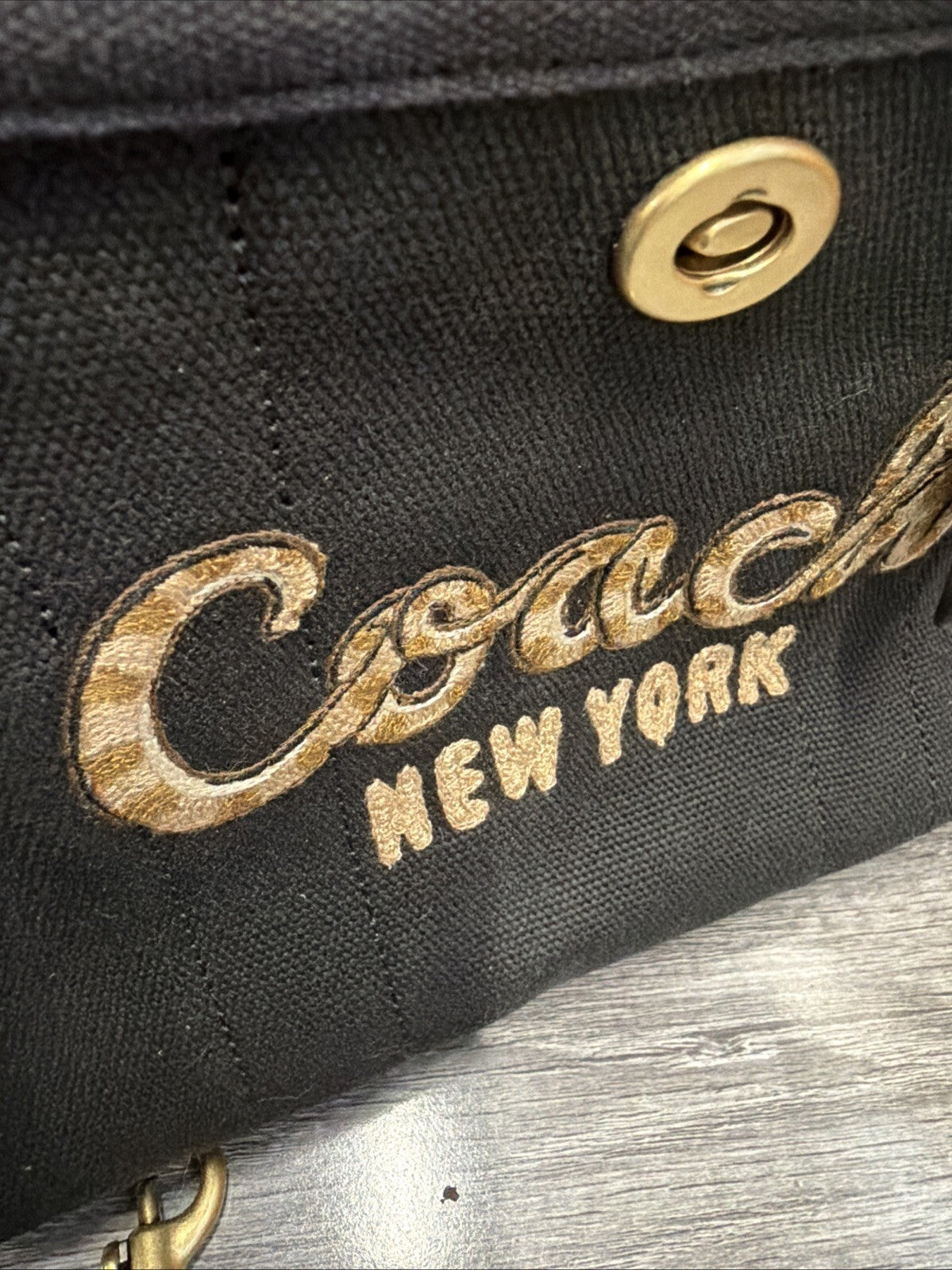 Coach custom 2025 Lunar New Year Cargo Tote 26 Black Snake Script New Rare! BN