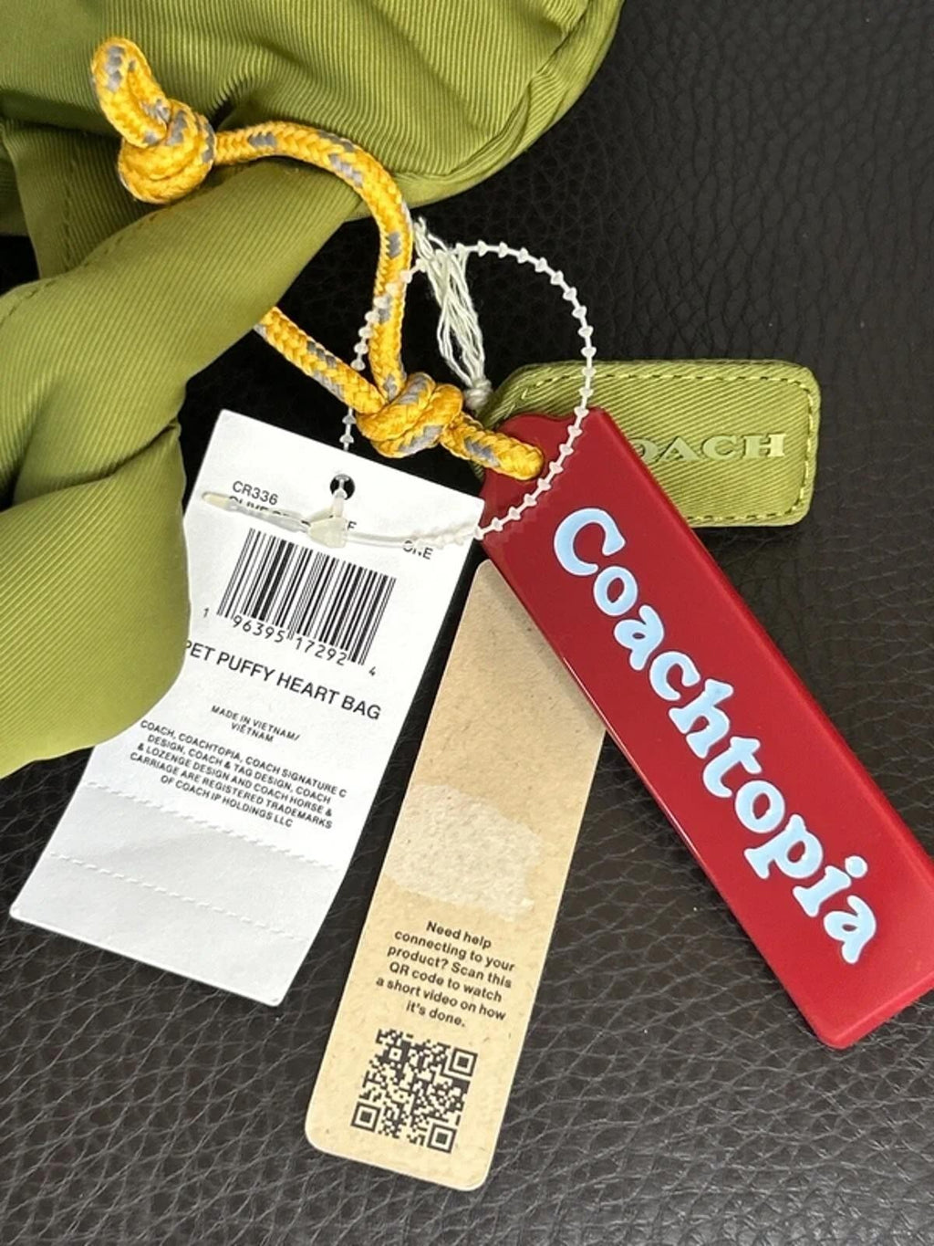 Coachtopia Loop Puffy Heart Bag Olive Green BNWT