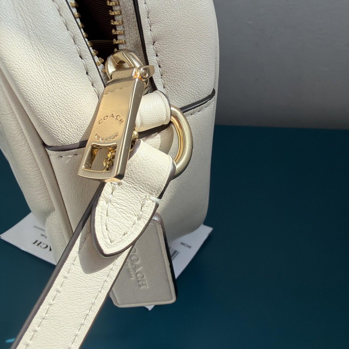 350 Coach Mini Jamie Chalk Quilted Leather Camera Shoulder Crossbody Bag BN £375