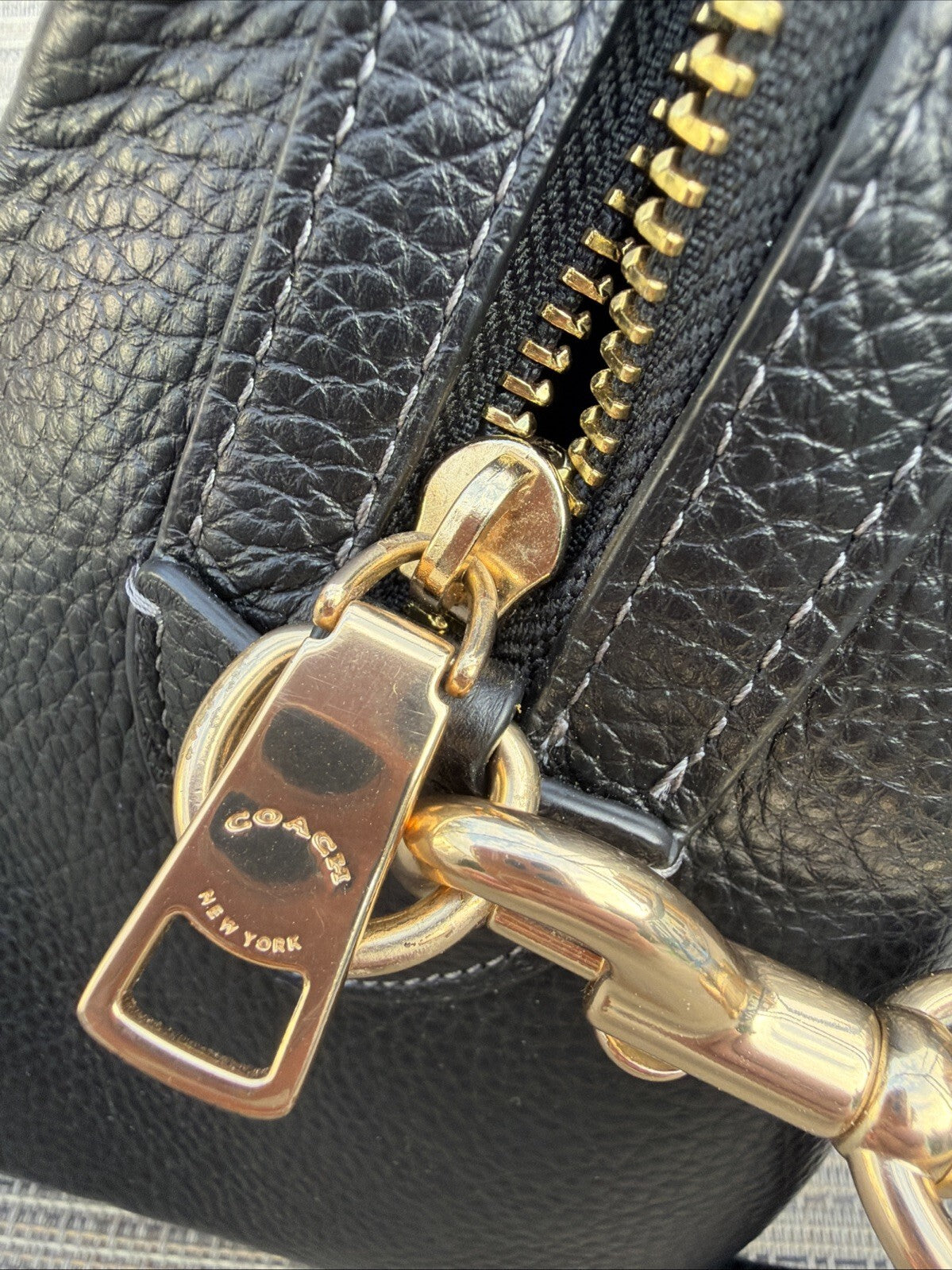 Coach Rowan Satchel in Refined Pebbled Leather Black BN