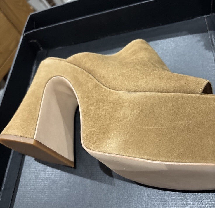 Coach  Bobi Suede Leather Platform Sandals Uk 8 Coconut BNIB Mules