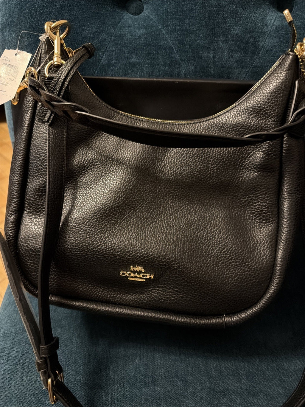 Coach Jules Hobo Pebble Leather Shoulder Bag Handbag Black 2 Straps BNWT £495