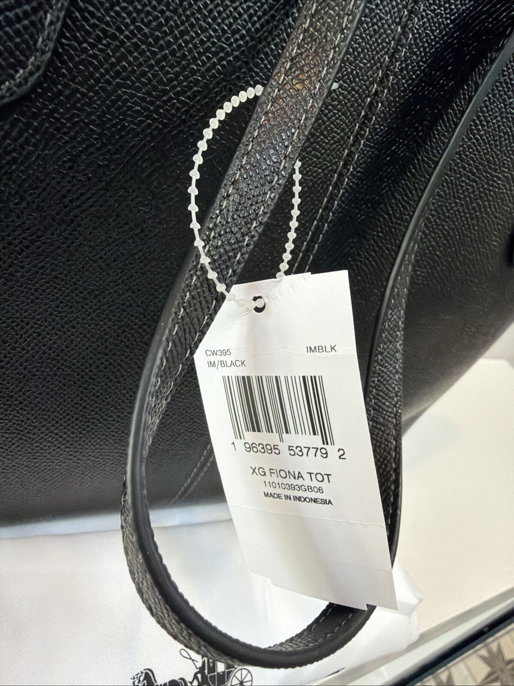 Coach FIONA Black Leather Tote Bag Zip Top Gold Logo Hardware BNWT £350