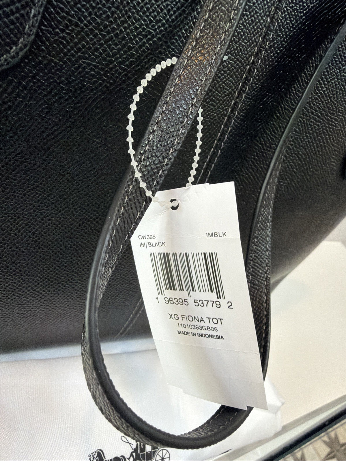 Coach FIONA Black Leather Tote Bag Zip Top Gold Logo Hardware BNWT £350