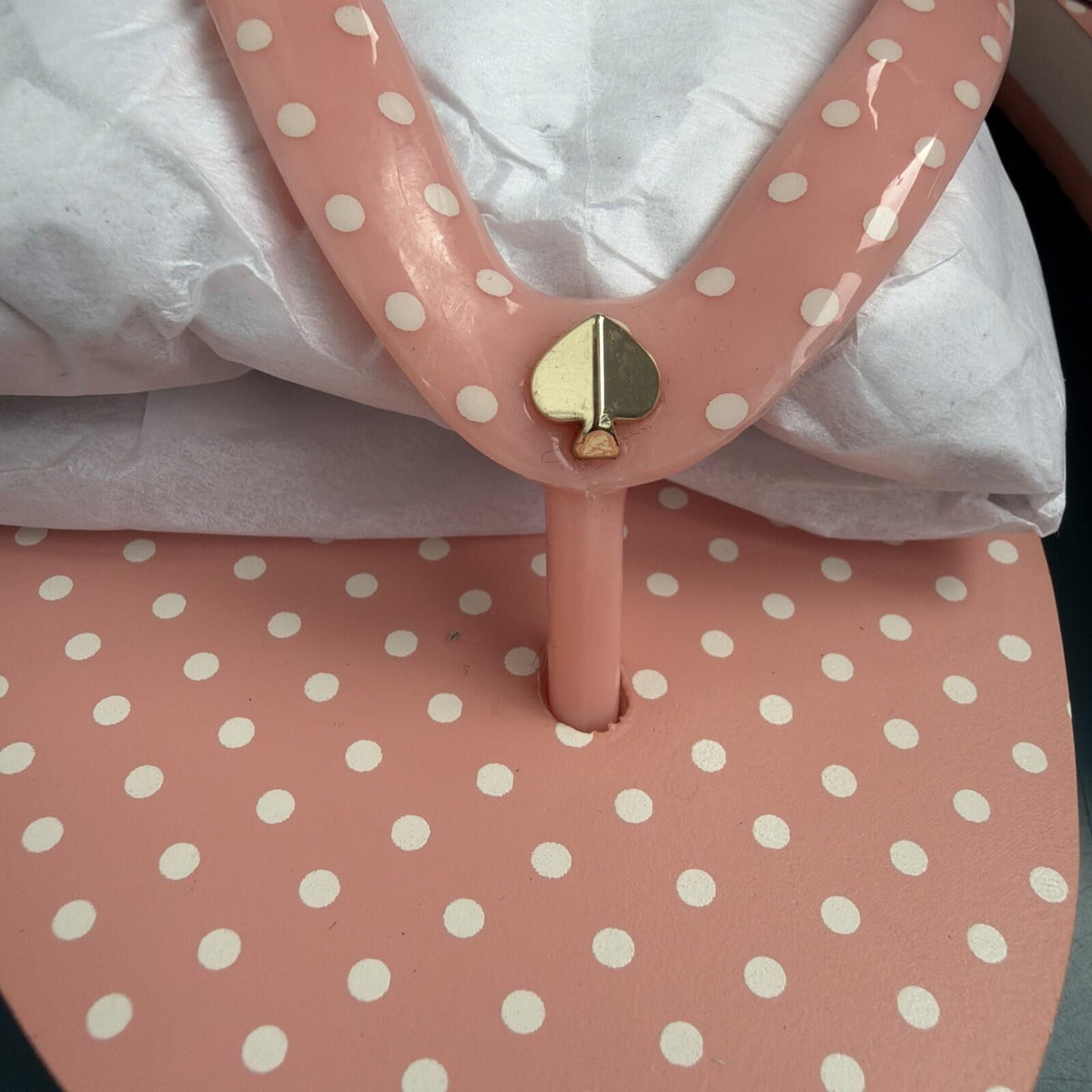 Kate Spade Fiji pale pink Flip Flops Polka Dot  Size 4.5 UK BN