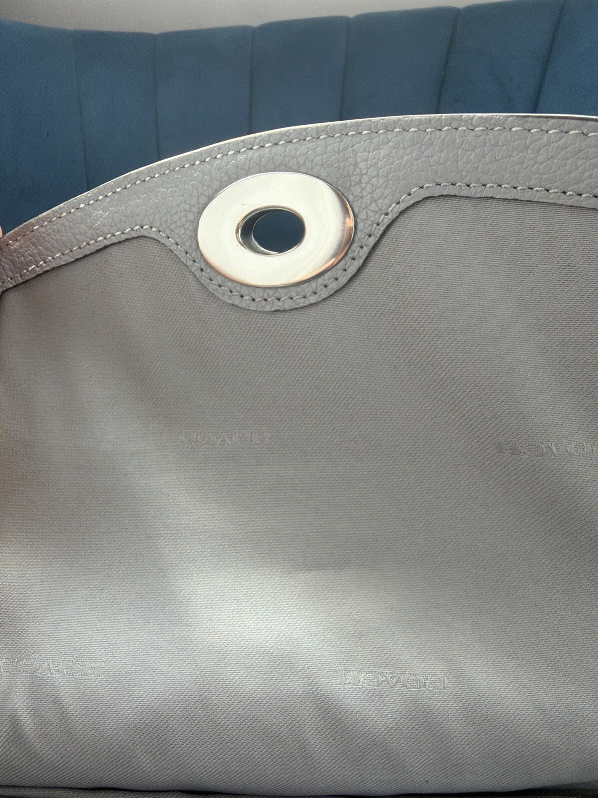 Coach Cassie 19 Pebbled Leather Shoulder Bag Grey Blue Silver 3 Straps BNWT