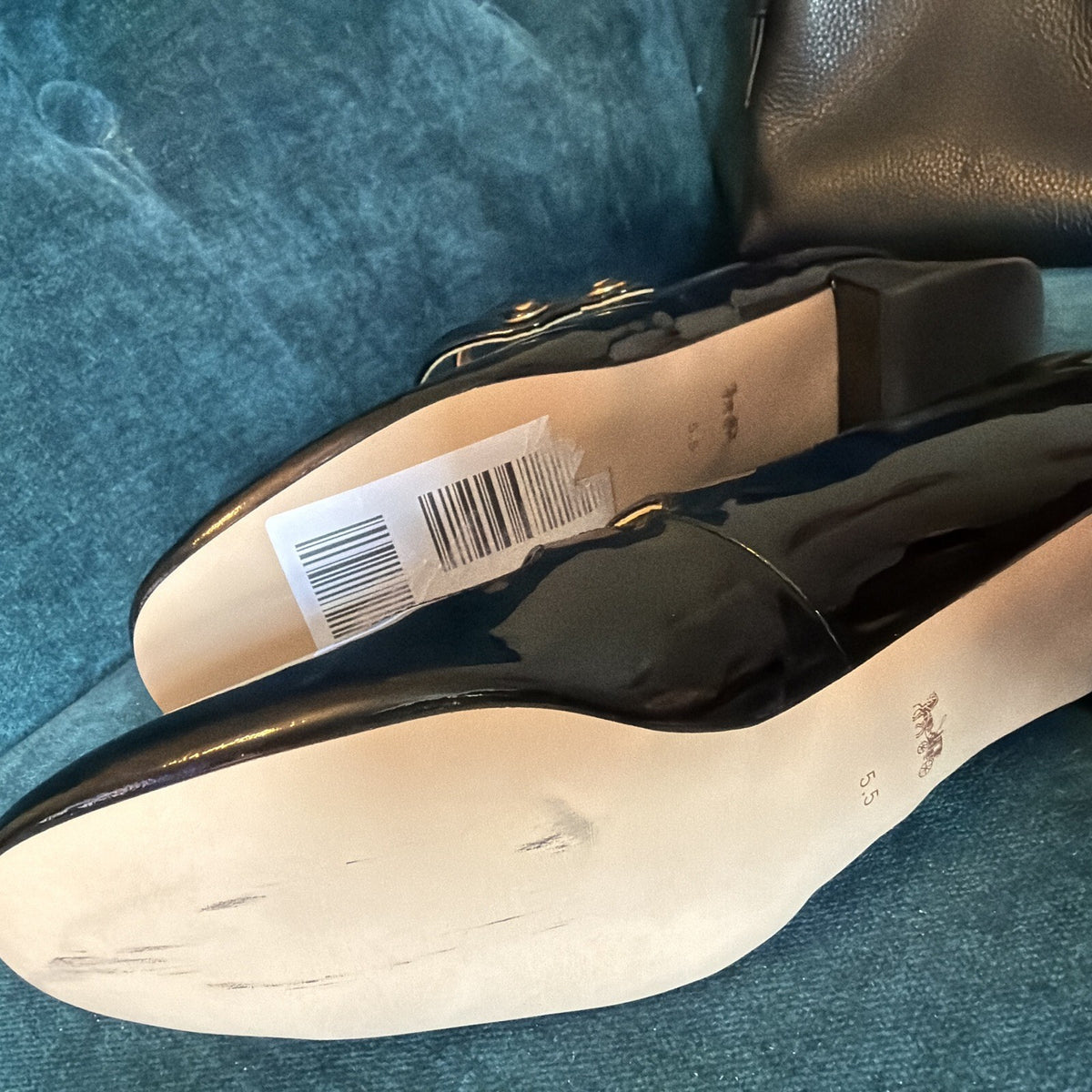 Coach Angelina Patent Leather Mary Jane Shoes UK 3.5 Black  BN