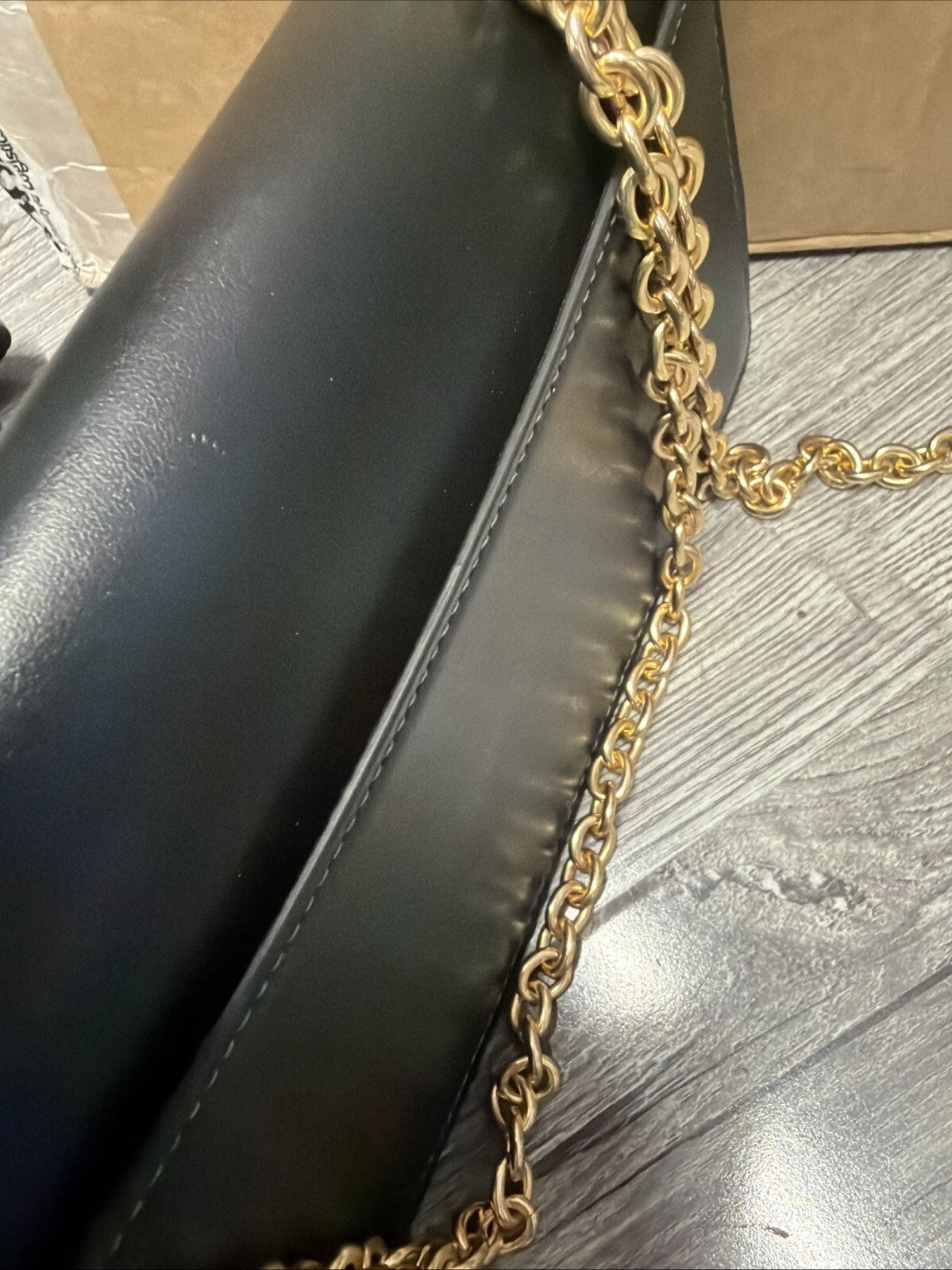 Coach Eliza Flap Crossbody Bag Black Gold New