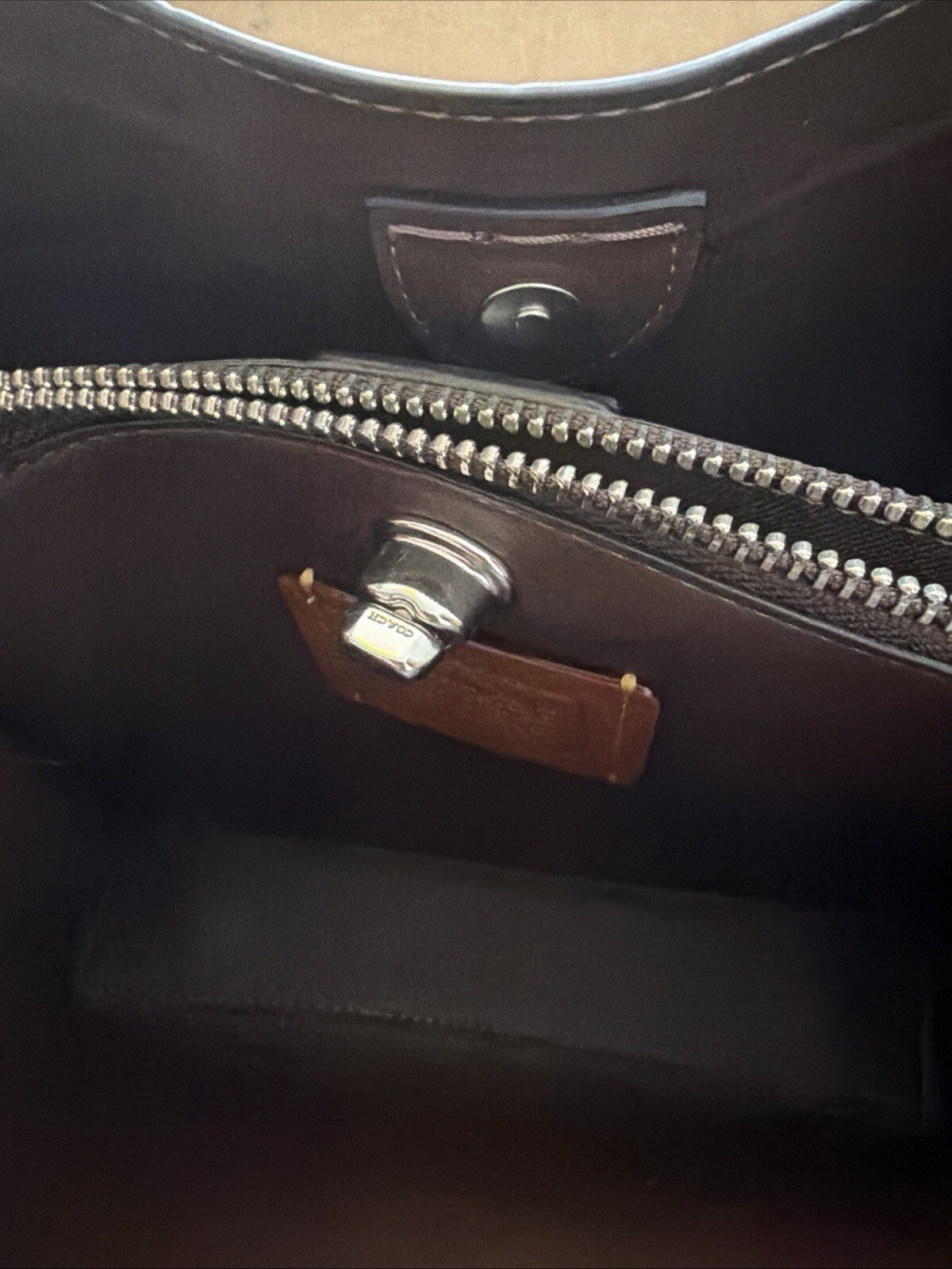 Coach Willow Maple Brown Croc Bucket Bag £475 New Leather Silver Hardware