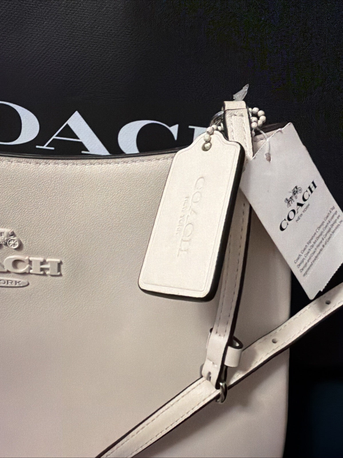 Coach C0952 Penelope Chalk White Leather Shoulder Bag Purse Chalk Hardware BNWT