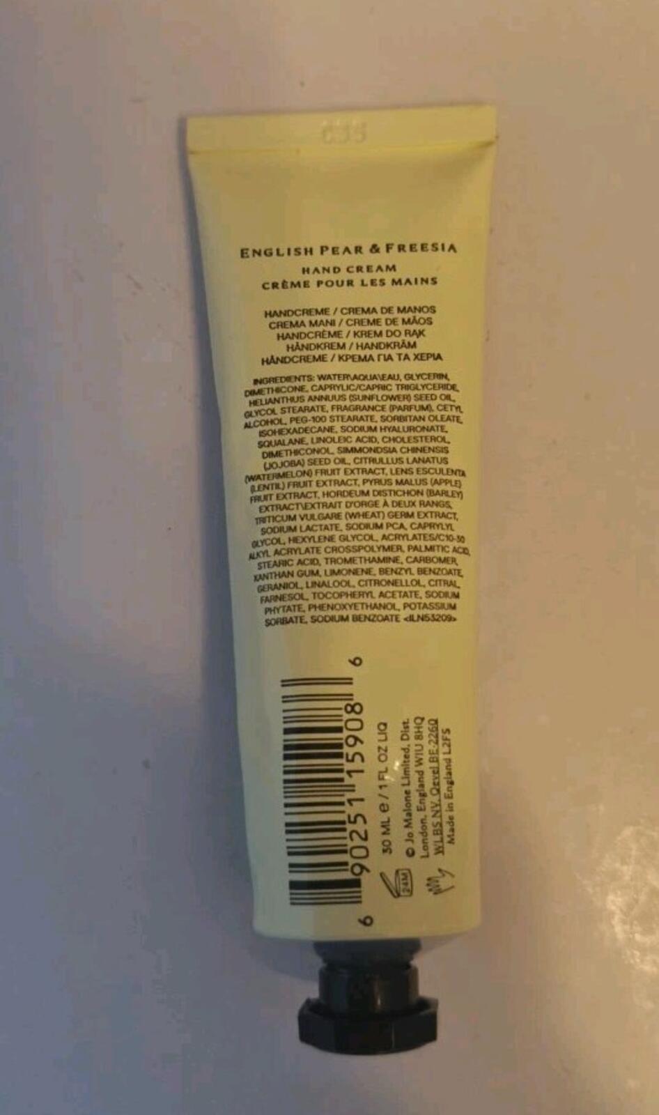 Jo Malone London English Pear & Fresia Hand Cream 30ml - Luxury Moisturizing