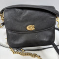 Coach Cassie 19 Black Pebbled Leather Shoulder Bag 4 Straps BN