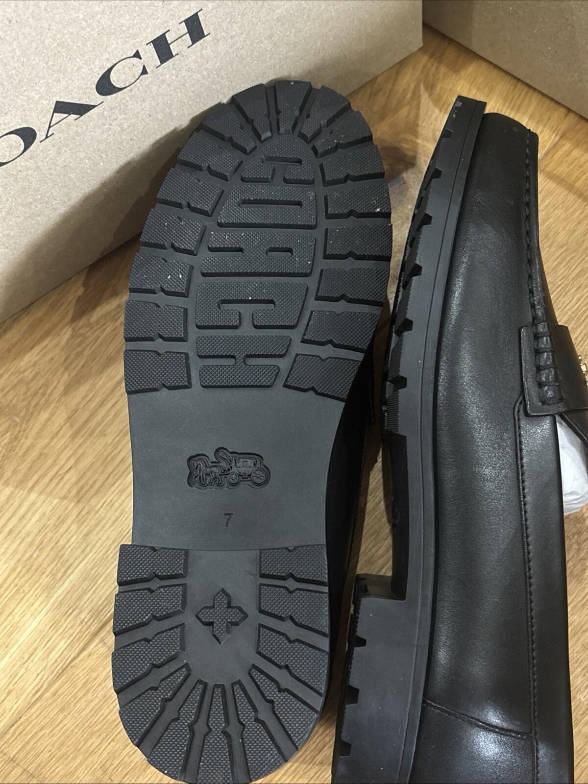Coach Janie Leather Loafers - Black Size 5 EU 37.5 BNIB