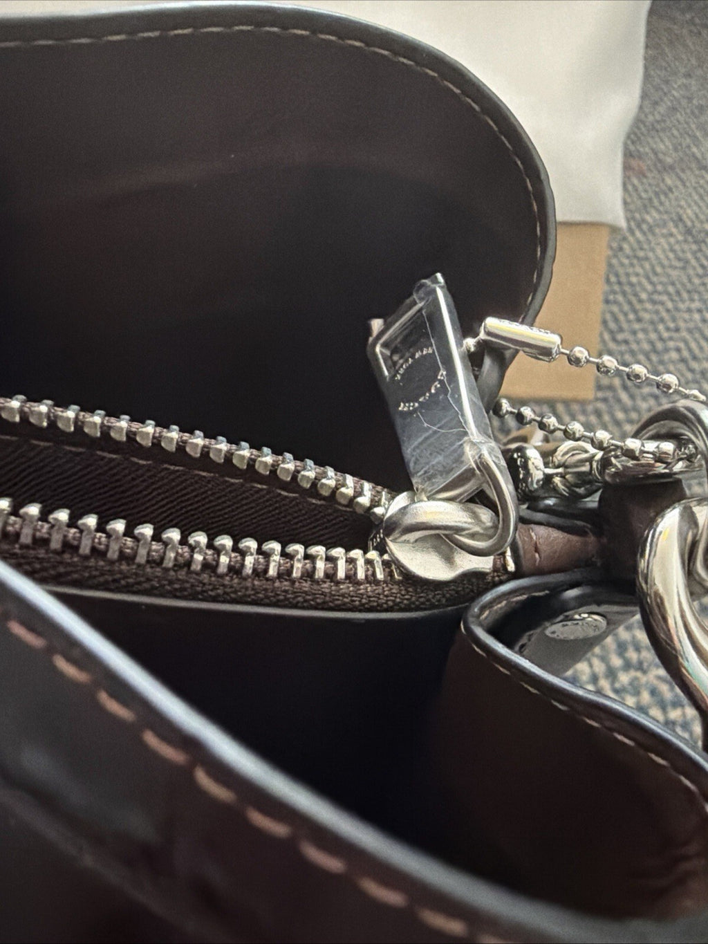 Coach Willow Maple Brown Croc Bucket Bag £475 New Leather Silver Hardware