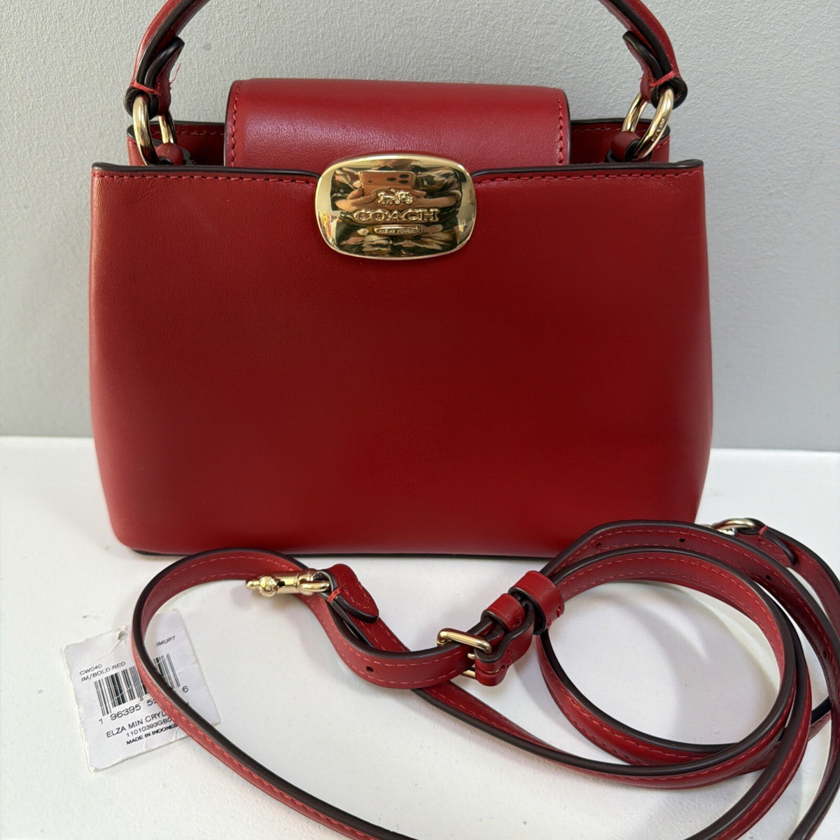 Coach Eliza Mini Carryall Bag Bold Red Leather  Rare! £450 BNWT