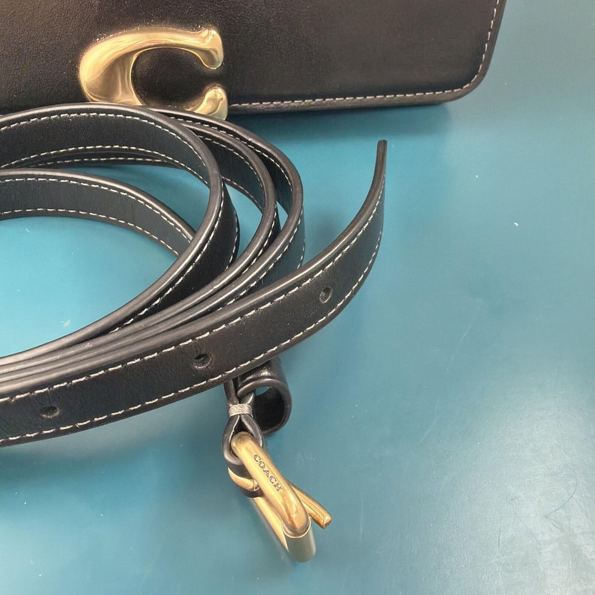 354 Coach Lux Bandit Shoulder Crossbody Bag Black Leather £550 New