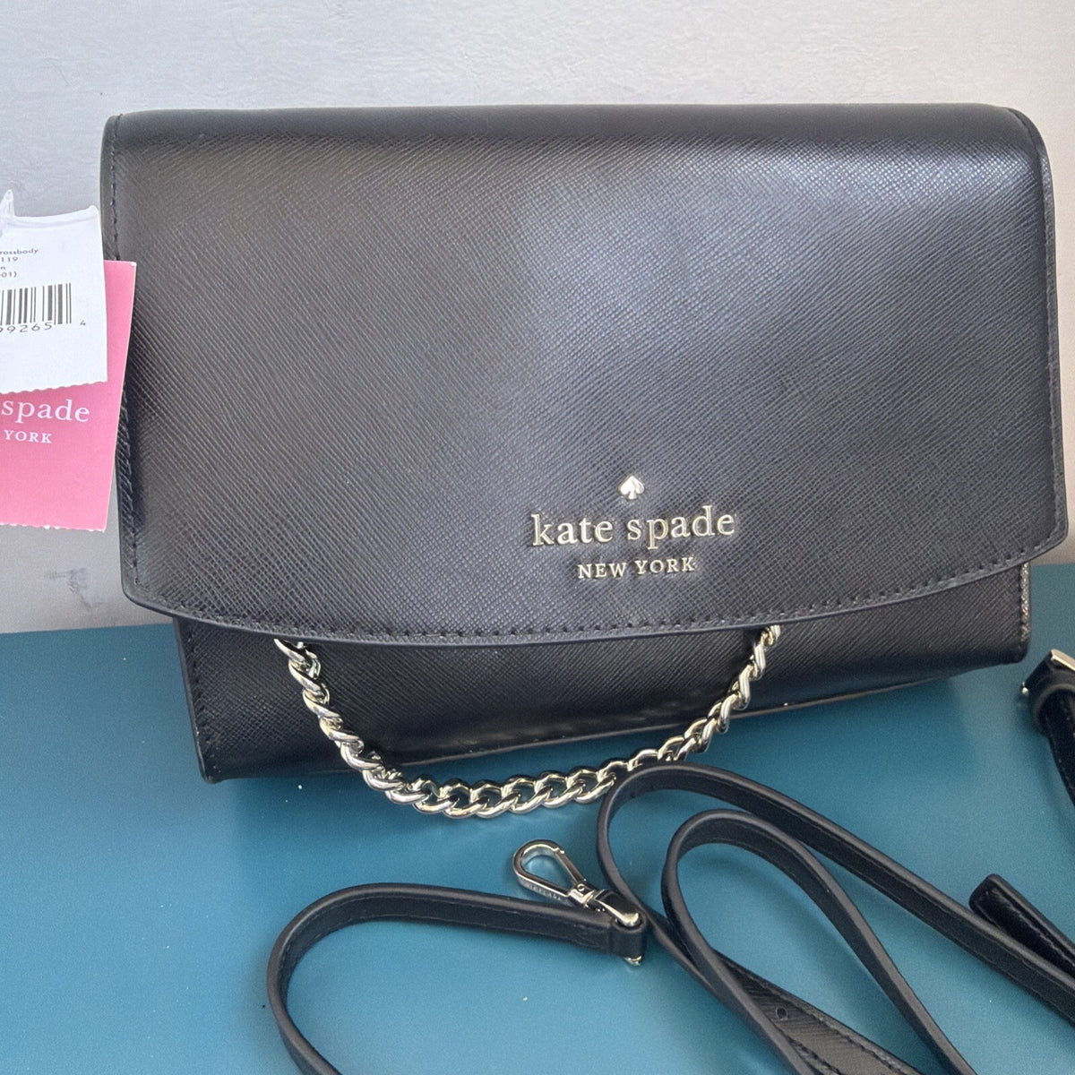 365 Kate Spade Carson Convertible Crossbody Black Leather Bag BNWT £329 2 Straps
