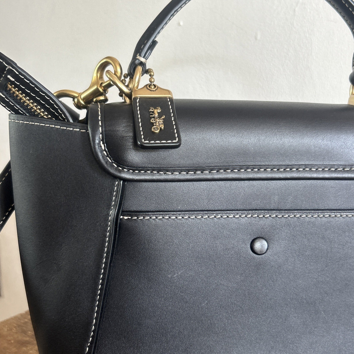 412 Coach Courier Carryall Bag In Black Leather, Style 88348 BNWOT