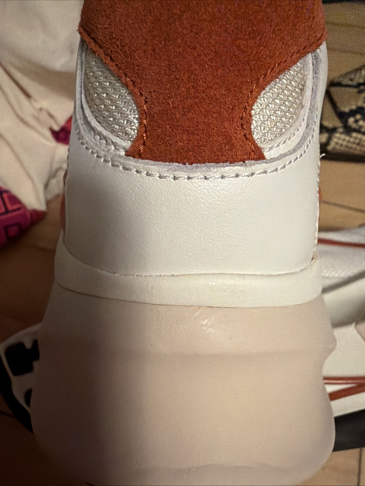 Tory Burch Sawyer Trainer Orange Suede Athletic Shoes Uk 7 New £245