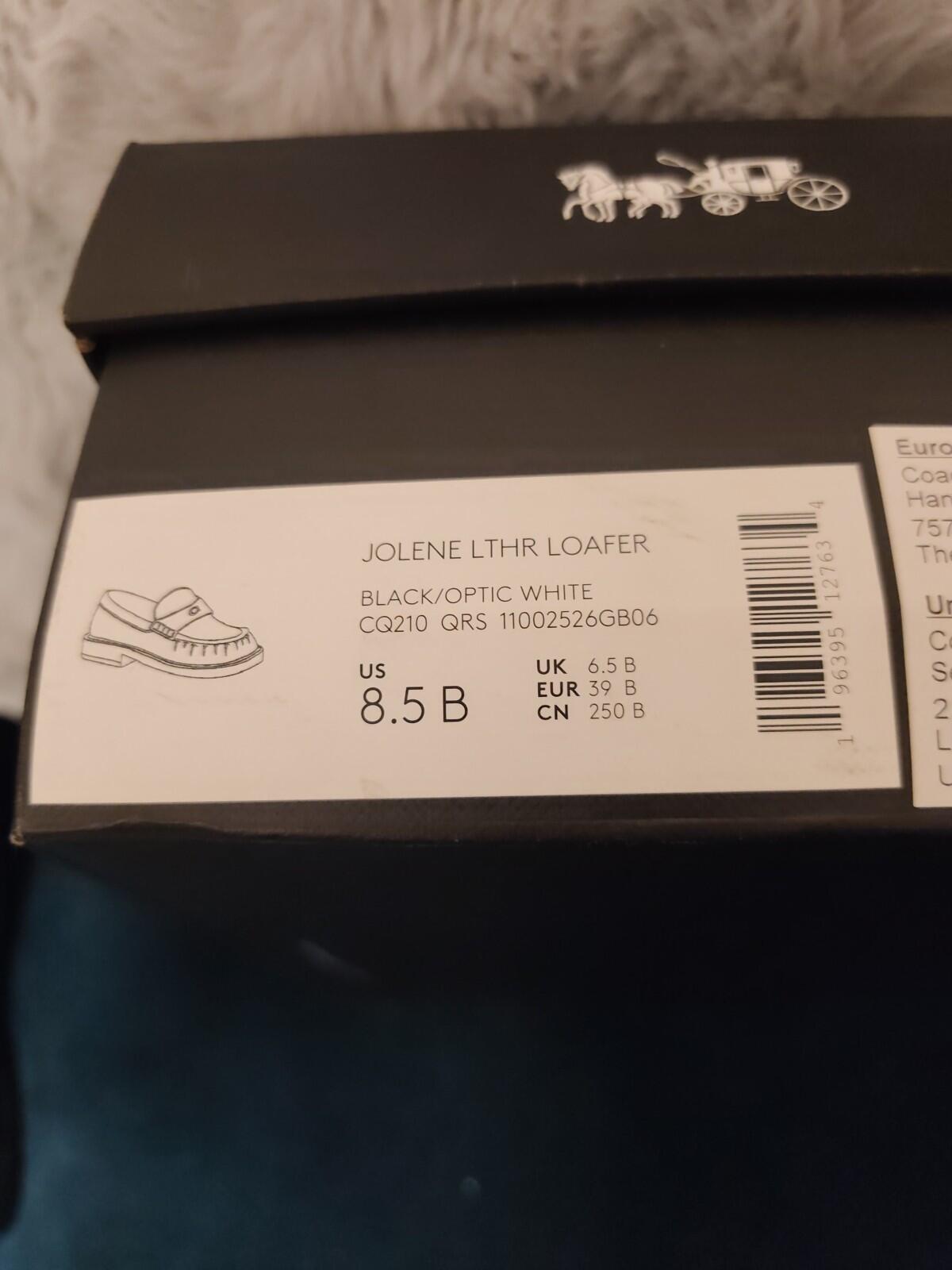 Coach Jolene Loafer Black/Optic White UK 6.5 / US 8.5